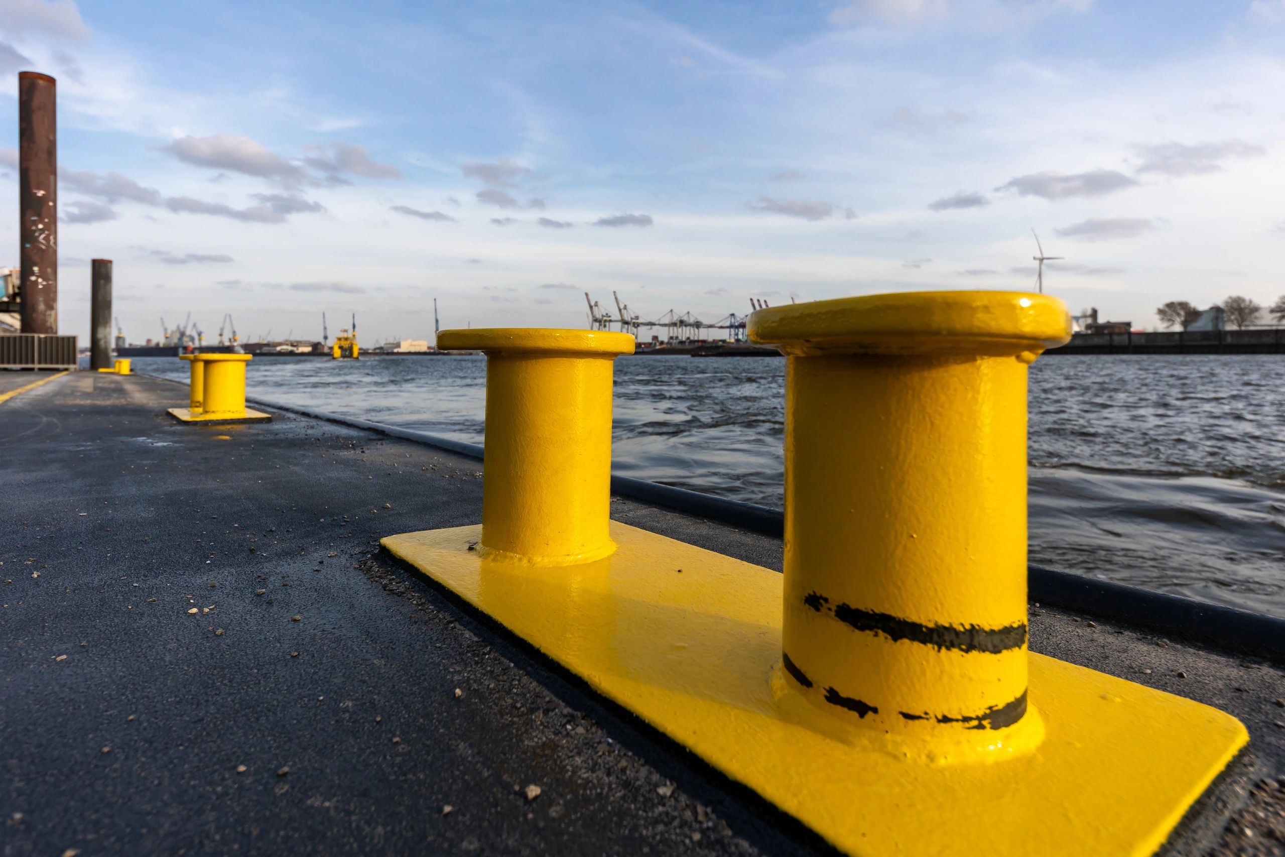 European harbor infrastructure representing market entry and logistics